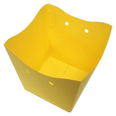 (10pçs) Cachepo Vaso de Papel Amarelo (9x7x9.5 cm) Centro de Mesa