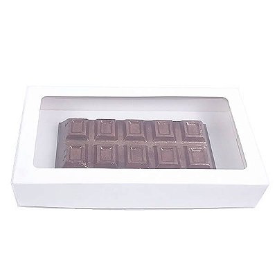 Caixa Branca com Visor para Barra de Chocolate 300g Ref.9664 BWB (10pçs)