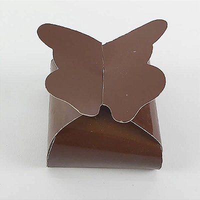 (24pç) PB-1 (5.5x5.5x3 cm) Caixa Borboleta Lisa Marrom