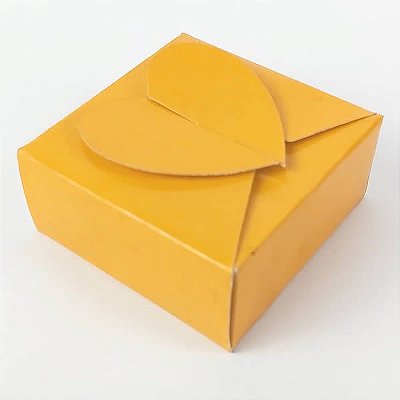 (24pçs) PC-1 (6.5x6.5x3 cm) Caixa Coração Lisa Laranja Embalagem de Papel