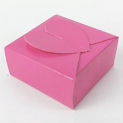 (24pçs) PC-1 (6.5x6.5x3 cm) Caixa Coração Lisa Pink Embalagem de Papel