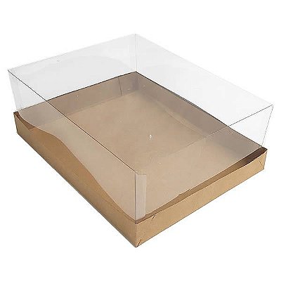 Caixa de Acetato KRP-304 Kraft (25x19x9 cm) (10un) Caixa para Embalagem, Caixa de Plástico e Papel