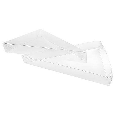 Caixa de Acetato Triangular P-312 (19.5x13x2.5 cm) (25un) Tampa e Fundo Caixinha de Plástico Transparente