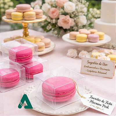 Kit 100un Caixa Acetato PX-206 5x5x3cm Ideal para Macaron Doces Bem Casados