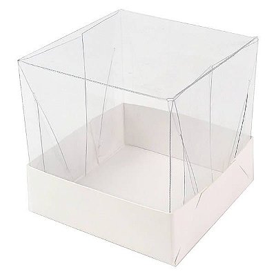 Caixa de Acetato PMB-6 Lisa Branca (6cm) (25un) Caixa para Embalagem