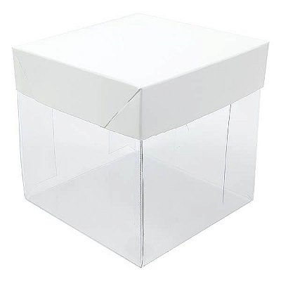 Caixa de Acetato PMB-8 Lisa Branca (8.5cm) (25un) Caixa para Embalagem