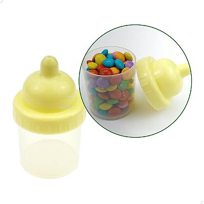 Mamadeira AMARELA 40ml (50un) Maternidade, Gestante, Grávida, Nascimento, Chá de Bebê, Chá de Fraldas