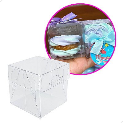 Caixa de Acetato PX-202 (6x6x6 cm) (25un) Embalagem de Plástico Transparente