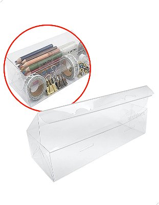 Embalagem de Plástico Caixa de Acetato PX-11 (17x5x4 cm) (25un) Caixinha Transparente