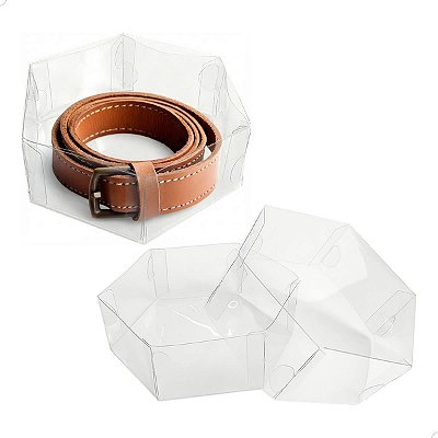 Caixa de Acetato PS-2 (10x10x4 cm) (25un) Caixa Tampa e Fundo Embalagem Sextavada, Embalagem de Plástico Transparente