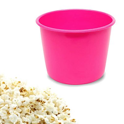 10 Balde para Pipoca Pink 1,5L Baldinho de Praia, Balde para Enfeite de Mesa Lembrancinha de Festa