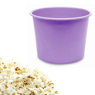 10 Balde para Pipoca Lilas 1,5L Baldinho de Praia, Balde para Enfeite de Mesa Lembrancinha de Festa