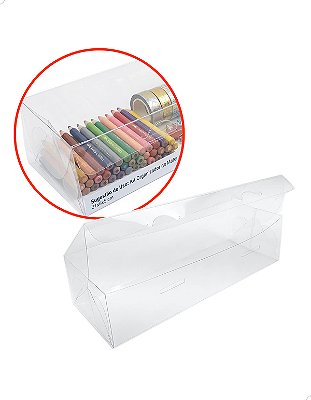 Caixa de Acetato PX-16 (21x6x5 cm) (25un) Embalagem de Plástico Transparente