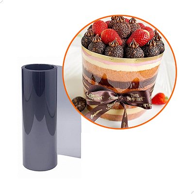 Folha de Acetato para Bolo Naked Cake 15cm x 4m Ref. 9312 Confeitaria Cinta para Bolo Tisunami Tira Pet