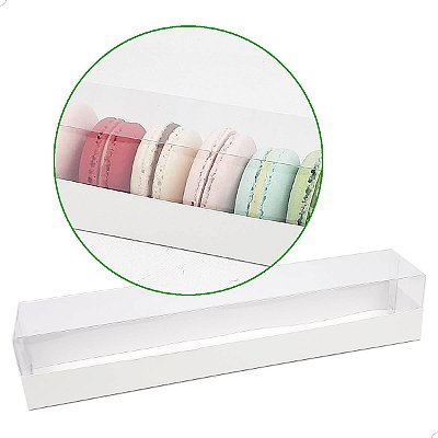 Caixa de Acetato TRP-329 (27x5x5 cm) (25un) Embalagem para 10 Macaron