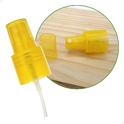 Válvula Spray Lisa AMARELA R24mm R24/415 (10un) (CH/381LAM20) Pulverizador para Cosméticos, Perfumaria, Limpeza