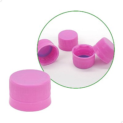 Tampa Lacre ROSA R28mm, Tampa para Garrafa R28mm, (100un) Tampa com Vedante Perfil Alto COMBOKIT