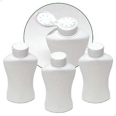 Frasco para Bicarbonato de Sódio Talqueira 100g Branco (3un) Talco Maizena Amido de Milho, Pulverizador De Pó