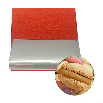 Kit Papel Bem Casado com Celofane LARANJA 15x15cm (40un) Embalagem para Bem-Casado Crepom KITBC