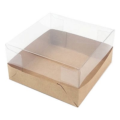 Caixa de Acetato PMB-46 Kraft (6x6x4 cm) (25un) Embalagem para Pão de Mel