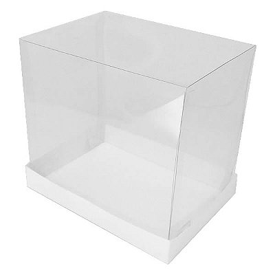 Caixa de Acetato TRP-318 (16x11.5x15 cm) (25un) Tampa de Plástico Acetato e Fundo de Papel
