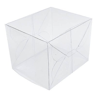 Caixa de Acetato P-83 (16x15x9.5 cm) (25un) Tampa e Fundo Embalagens de Plástico Transparente