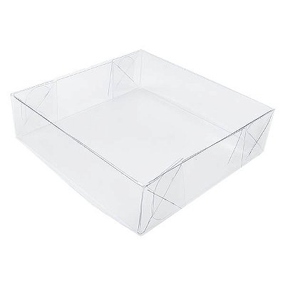 Caixa de Acetato P-96 (13x13x6 cm) (25un) Tampa e Fundo Embalagens de Plástico Transparente
