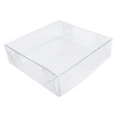 Caixa de Acetato P-105 (14x14x7 cm) (25un) Tampa e Fundo Embalagem de Plástico Transparente