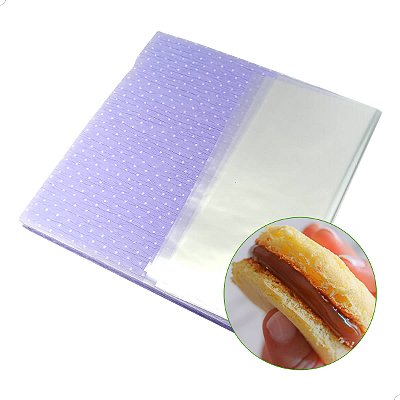 Embalagem Bem Casado Lilás POÁ 15x15cm (40un) Kit Crepom Celofane KITBC
