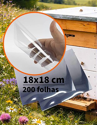 Folha de Acetato 18x18 cm x 0,20mm (200un) Chapa Visor para Caixa de Abelha Apicultor e Projetos de Artesanatos