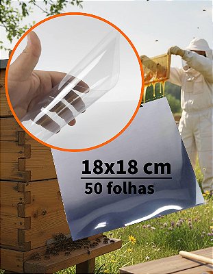 Folha de Acetato para Caixa de Abelha Apicultor, Chapa de Acetato 18x18 cm (50un) Artesanato, Visor de Acetato 0.20mm