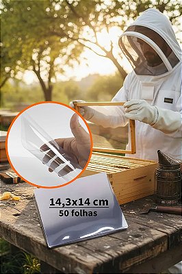 Folha de Acetato para Caixa de Abelha Apicultor, Chapa de Acetato 14,3x14 cm (50un) Artesanato, Visor de Acetato 0.20mm