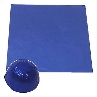 Papel Chumbo Alumínio Premium para Confeitaria Azul Escuro 15x16cm 300fls Packpel