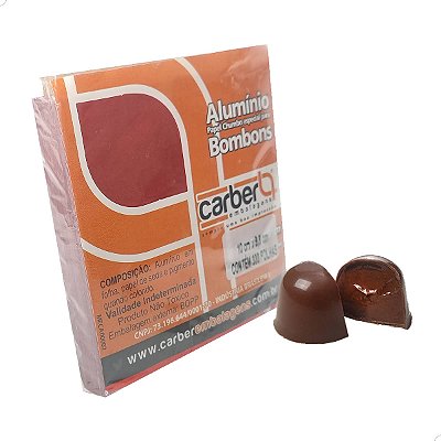 Papel Folha Aluminio Chumbo Metálico cor Vermelho 10x9.8cm 300fls Carber Cromus