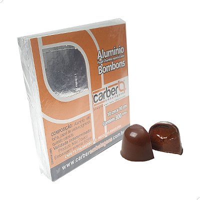 Embrulho Papel Chumbo Aluminio cor Prata 10x9.8cm 300fls Decoração e Festas Carber Cromus