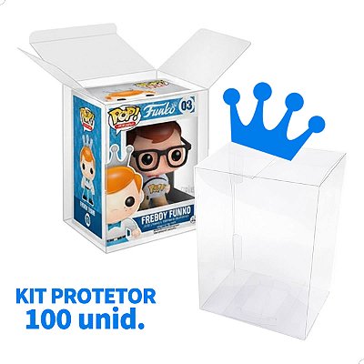 Case Protetor Funko Pop 10cm Boneco Funko Pop Coleção KIT 100un Embalagem Funkopop-1 (0,20mm)