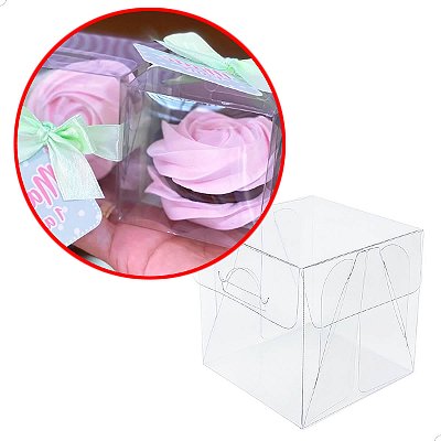 KIT 100un Embalagem de Acetato PX-200 (5x5x5 cm) Caixa para Trufa e Bombom Embalagem Transparente