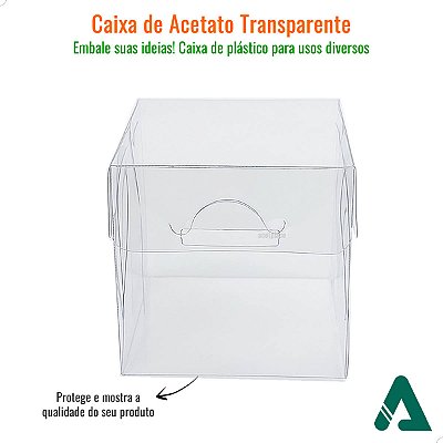 KIT 100un Embalagem de Acetato PX-200 (5x5x5 cm) Caixa para Trufa e Bombom Embalagem Transparente