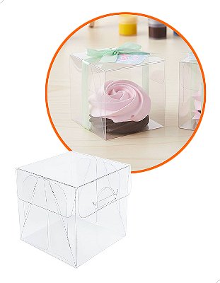 Embalagem Acetato PX-200 (5x5x5 cm) Kit 25un Caixa Plástico Transparente