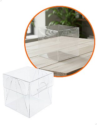 Kit 50 Embalagem Acetato PX-200 (5x5x5 cm) Caixa Transparente Plástico