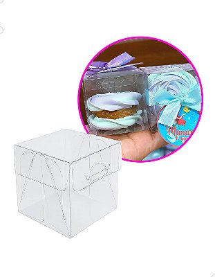 Kit 500un Embalagens Acetato Plastico Transparente PX-202 (6x6x6 cm) Caixa Artesanatos Lembrancinhas