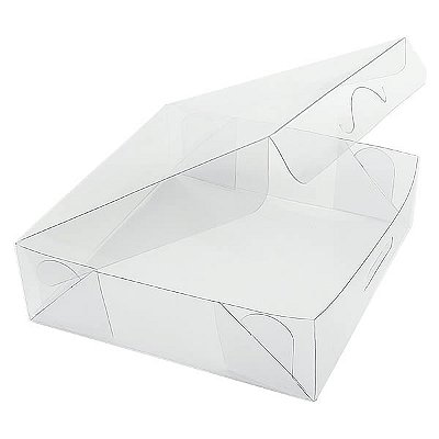 Kit 100un Caixinha de Acetato Baú PX-214 (7,5x7,5x2,5 cm) Embalagem de Plástico Transparente