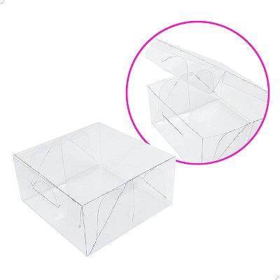 Kit 100un Caixa de Acetato PX-215 (7,5x7,5x4 cm) Embalagem de Plástico Transparente