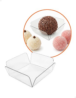 5.000 Forminha para Docinhos Brigadeiros Acetato Forminhas Caixeta Dobravel de Plástico F-10 (3.5x3.5x1.5 cm)