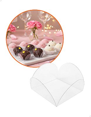 10.000 Forminha Decorativa para Docinhos ACF-2 (5x5x2.5 cm) Forminha Caixeta Dobravel de Acetato