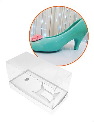 KIT 100un Caixa para Sapato de Chocolate (21x10x12 cm) Embalagem e Berço Branco Cod.31753