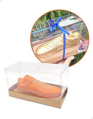 Kit 100un Embalagem para Chuteira de Chocolate (21x10x12 cm) Caixa Presente e Berço Kraft Cod.31756