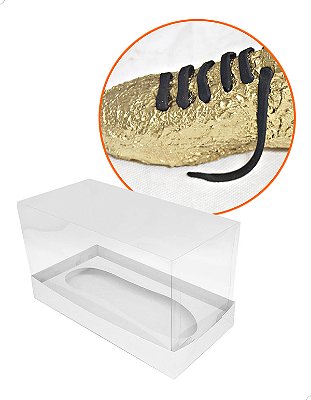 Kit 100un Embalagem para Chuteira de Chocolate (21x10x12 cm) Caixa Presente e Berço Branca Cod.31755