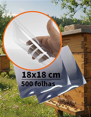 Folha de Acetato 18x18 cm x 0,20mm (500un) Chapa Visor para Caixa de Abelha Apicultor e Projetos de Artesanatos