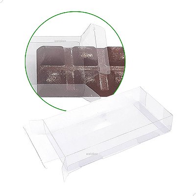 Embalagem de Acetato PXTAB-150g (13,4x5,7x2,3 cm) (Kit 500un) Caixa para Tablete Barra 150g BWB